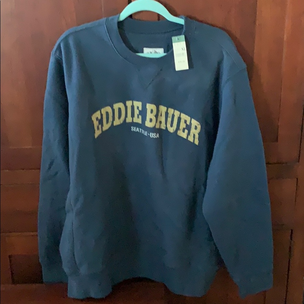 NWT Eddie Bauer Logo Sweatshirt Navy XL